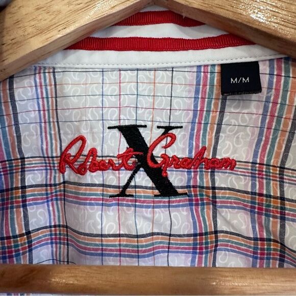 Robert Graham X Men's Long Sleeve Button Front Flip Cuff Shirt Size Medium Plaid - Picture 5 of 7